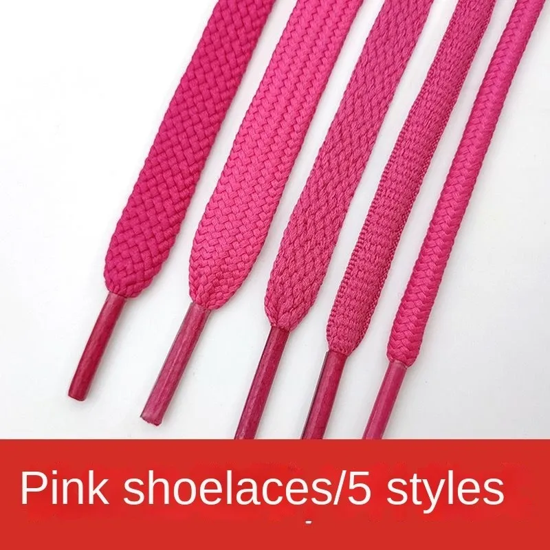 

Pink Shoelace Flat round Semicircle High-Low Top Canvas Sports Leisure Basketball Shoes Boots Men and Women All-Matching