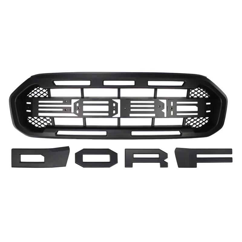 Black Front Grille Bumper Grille Fit For FORD RANGER 2019-2021 With Letter