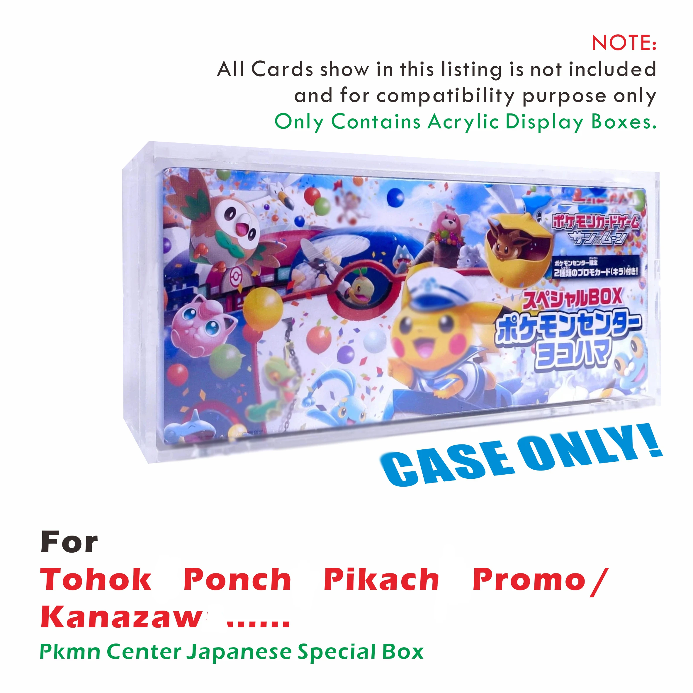 Acrylic Display Case For Pkmn Center Japanese Special Box For Tohoku Poncho  Pikachu Promo/Kanazawa - AliExpress 26