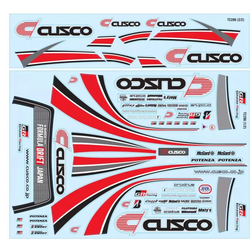 TC932 1/10 GR86 Cusco sticker for RC Drift car clear body shell