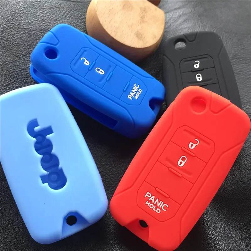 Silicone rubber car key cover case shell for jeep Compass Renegade Patriot Wrangler Liberty2 button 3 button key