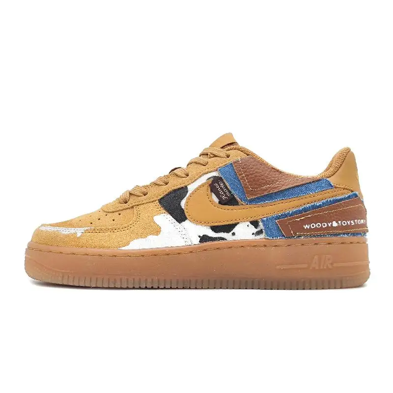 

[Custom Woody Cowboy]Nike Air Force 1 Low-Top Skateboard Shoes Women's Brown