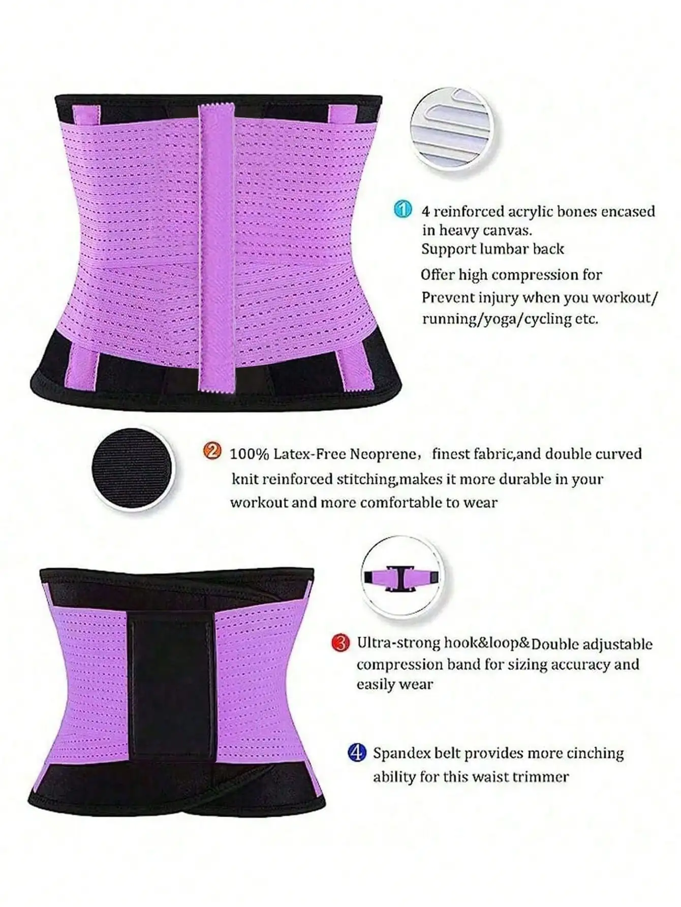 مدرب خصر رياضي بتصميم جديد، ملابس داخلية للبطن بعد الولادة وألياف لدنة للنساء - مثالية للرياضة واللياقة البدنية