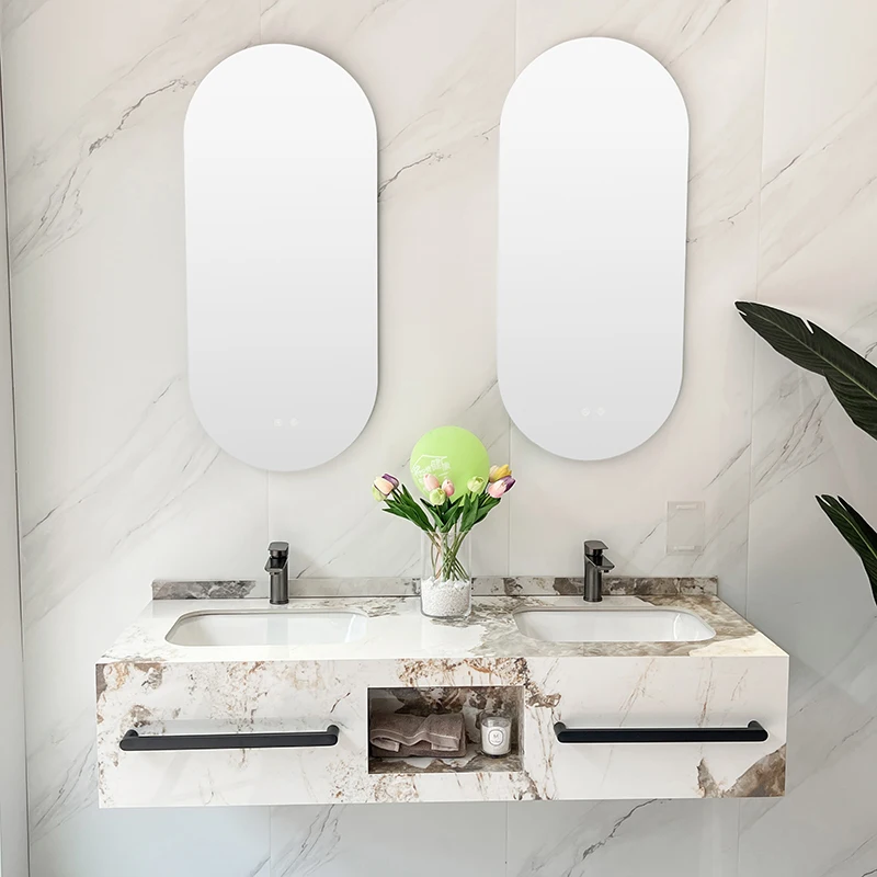 

Custom toilet bathroom wooden vanity table with basin manufactured bathroom vanity cabinet with sink and mirror