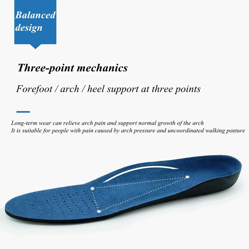 Sports Orthopedic Insole Flat Foot Orthopedic Arch Support Insoles Men and Women Shoe Pad EVA Sports Insert Sneaker Cushion Sole