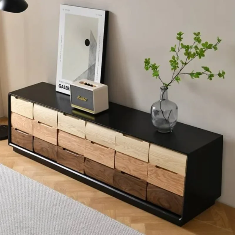

*g# Narrow Dark Brown Tv Cabinet Simple Natural Wood Japanese Designer Living Room Tv Stands Modern Mueble Televisor Furniture H