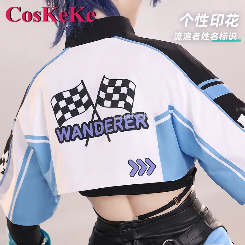 CosKeKe Wanderer/Scaramouche Cosplay Anime Genshin Impact Costume Derivative Product Handsome Racing Driver Uniform Daily Wear