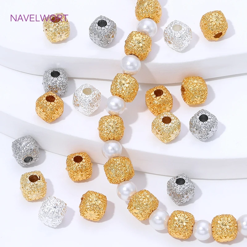 Separator Beads 14K/18K Gold Plate Brass Square Spacer Beads For Jewelry Making,Bracelet Beads,DIY Necklace Making Accessories