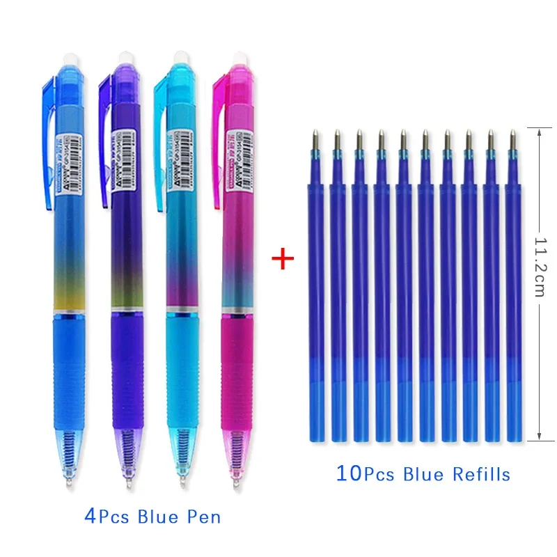 Large Capacity Ink Erasable Pen 0.5mm Push Automatic Gel Pen Washable Handle Magic Erasable Refills Rods Longer Writing School