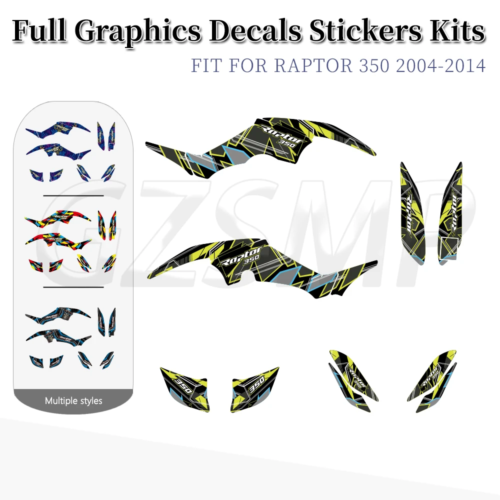 

Fit for Yamaha RAPTOR 350 YFM350 YFM 350 2004-2014 ATV Full Fairing Decal Graphics Background Kits Sticker