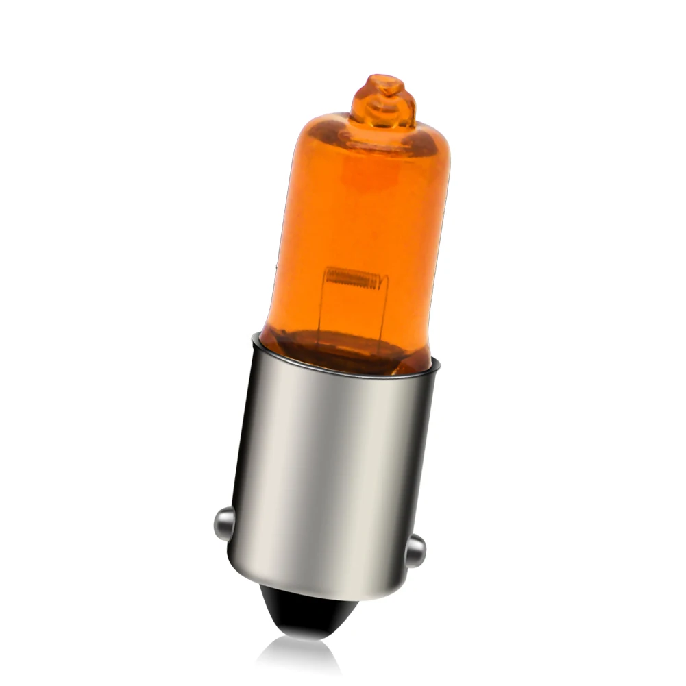 

10Pcs BA9S T4W H21W Halogen Bulb Amber Yellow Indicator Signal Lamp 12V Motorcycle ATV UTV Clearance Light BAY9S Base Bulbs
