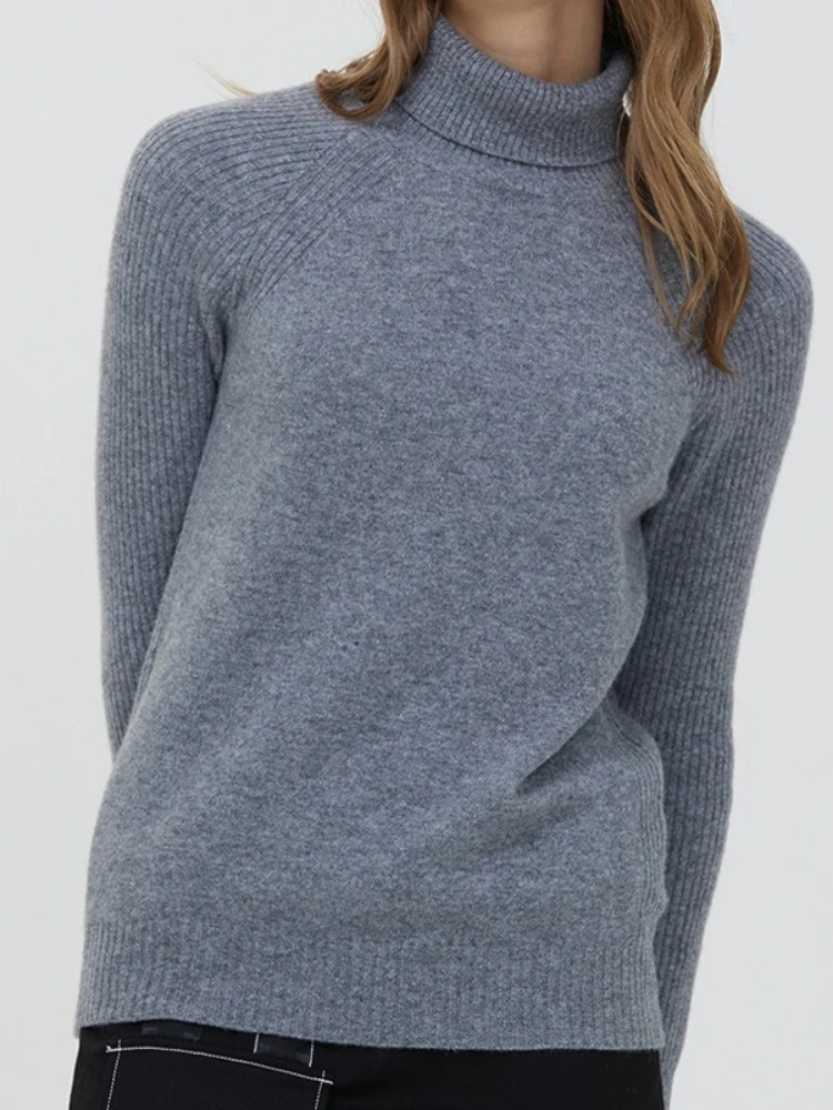 2023 neue Herbst Winter Wolle Pullover Slim Fit High Neck Pullover Pullover Lässige Mode Vielseitige frauen Gestrickte Pullover