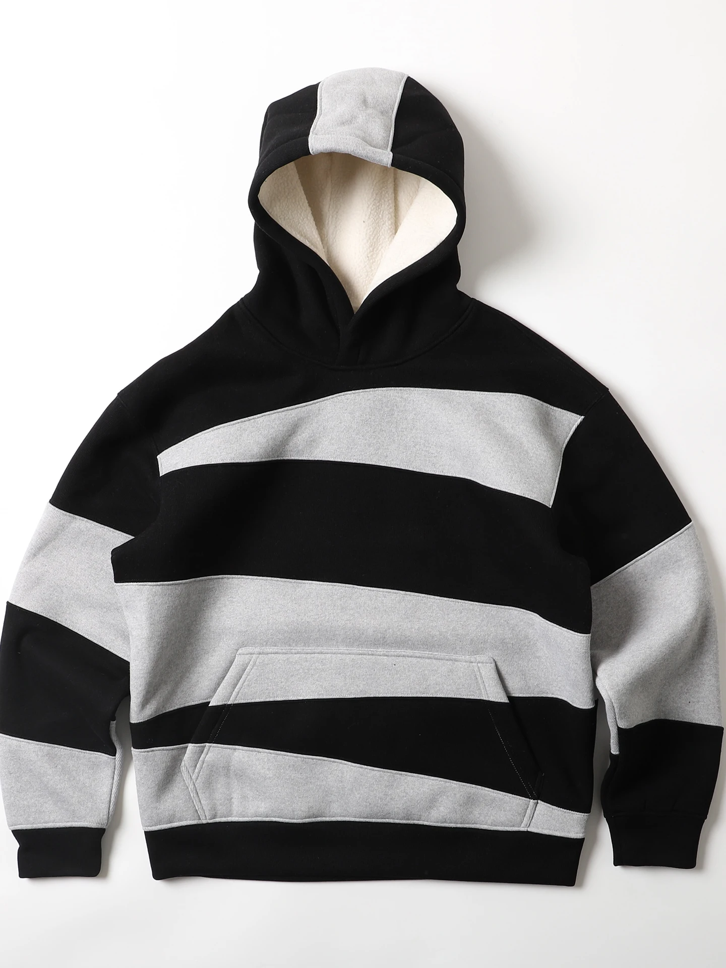 

Мужская толстовка с капюшоном на флисовой подкладке, свободного кроя, теплая повседневная верхняя одежда, модный дизайн с цветовыми блоками, длинный рукав, хлопковый смесовый материал.