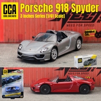 1/61 Porsche 918 Spyder Toy Car Model CCA MSZ 1:64 Diecast Miniature Free Wheels Collection Suitable for Hot Wheels Gift Kid