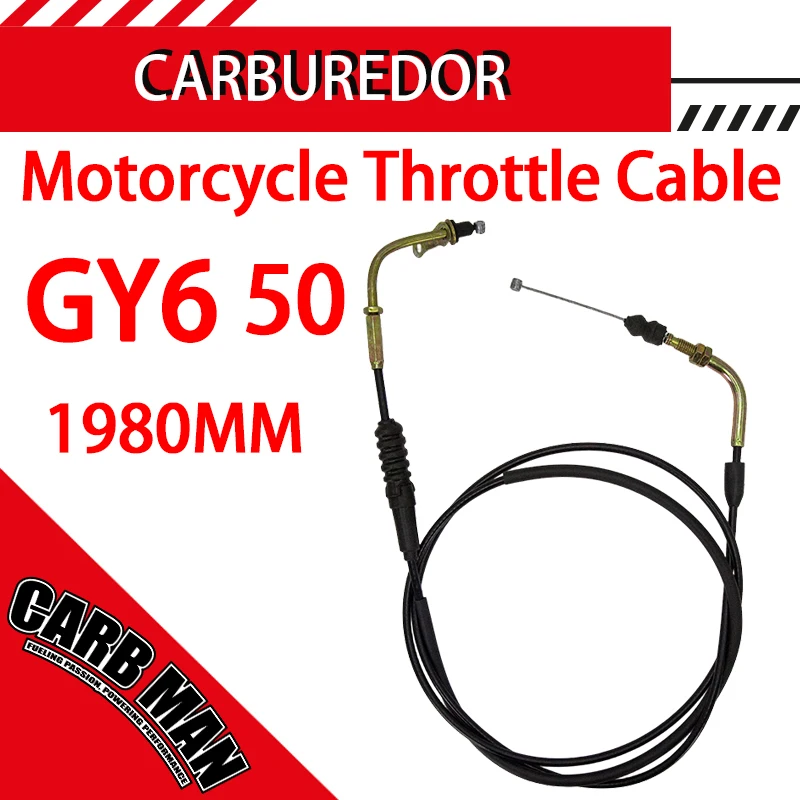 1980mm Motorcycle Refitting Throttle Cable Wire Line For Honda GY6 GY650 50cc Modified Carburetor Bucket Throttle Line