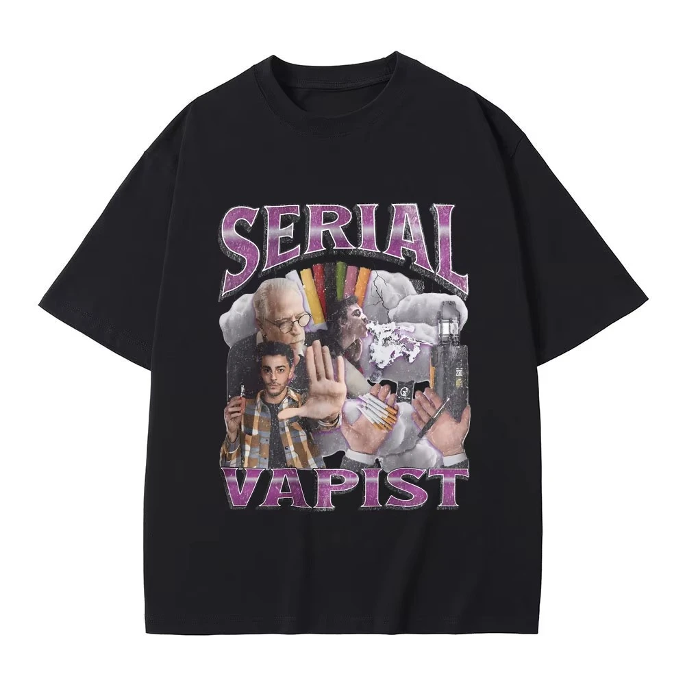 

Funny Serial Vapist Graphic T Shirts Fashion Vintage Short Sleeve Male Casual Oversized Pure Cotton Crewneck T-shirt Unisex
