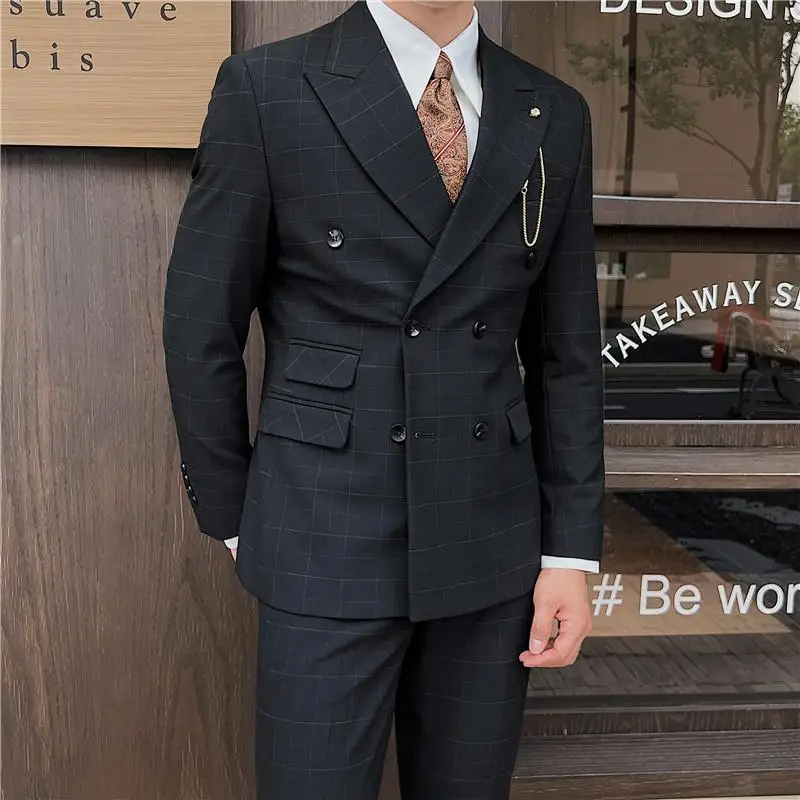 Men's casual double-breasted suits