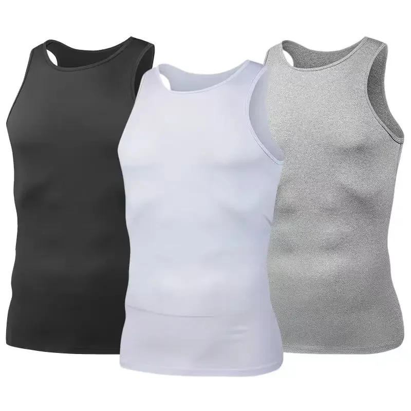 

Basketball sports vest, solid-color tight top T-shirt, high-elasticity quick-drying sleeveless training suit for fitness men