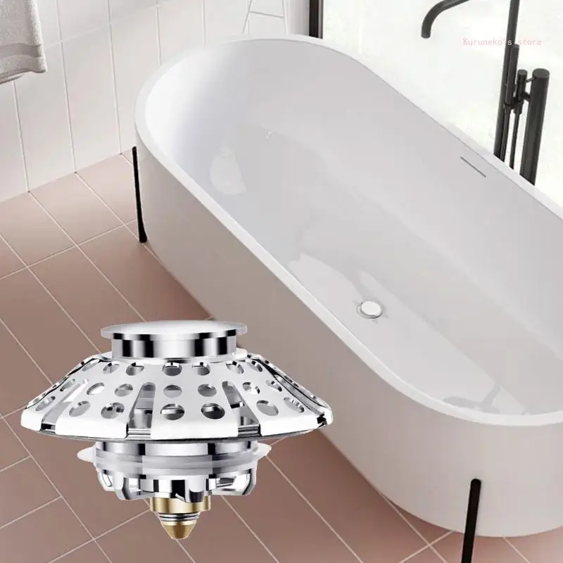 Bath Drain Plug with Hair Strainer Bath Drain Stopper for Standard Bathtubs Holes