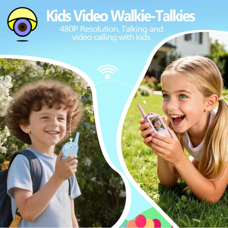 Video Walkie Talkie voor kinderen met 2 "HD-scherm HD-oproepintercom met één klik voor kinderen Gadgets Technologie Cadeau