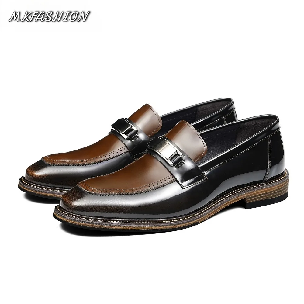 Women Luxury Wedding Shoes Glossy Genuine Leather Slip On Flats Business Formal Footwear