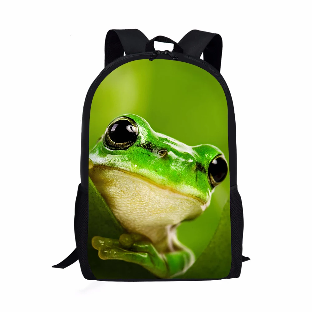 Hip Hop Youthful Frog Student School Bags Notebook Backpacks 3D Printed Oxford Waterproof Boys/Girls Travel Bags