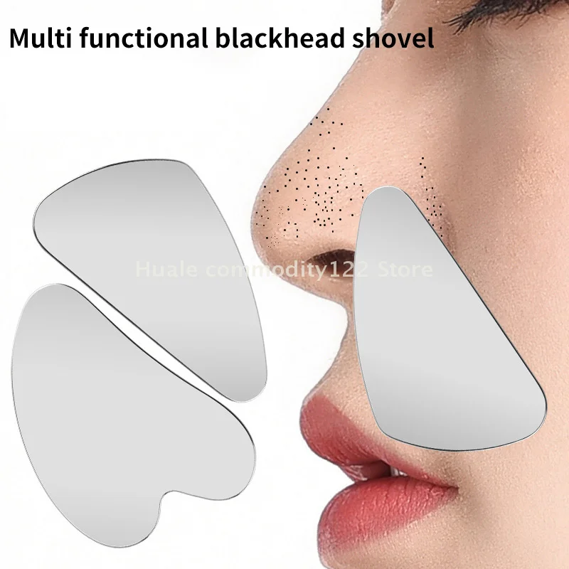 Grattoir de nettoyage des follicules pileux en acier inoxydable, 1 pièce, grattoir Gua Sha, masseur pour soins de la peau du visage, planche de massage du visage