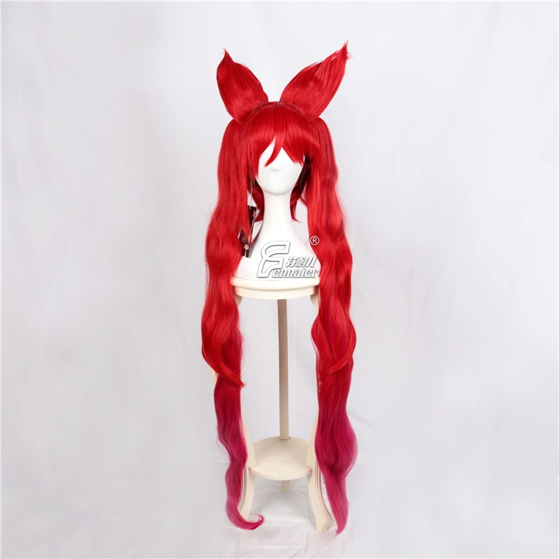 Game LOL Star Guardian Jinx Cosplay Wigs Magical Jinx Long Red Wig Heat Resistant Synthetic Hair Jinx Costume Accessories