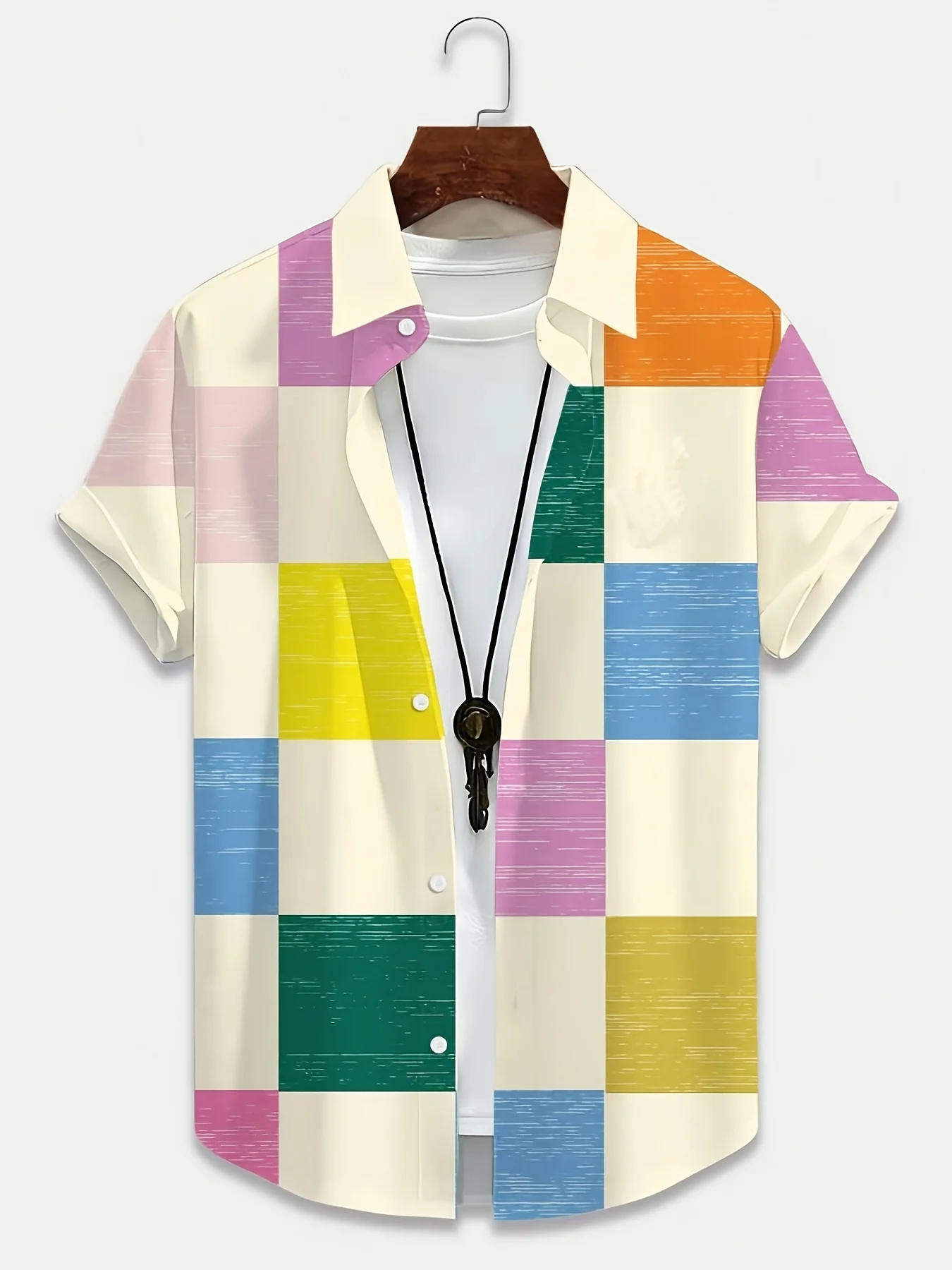 Men's Camp Collar Short Sleeve Shirt Relaxed Cut For Urban Hangout Casual Weekend Outing Wear Men Clothes