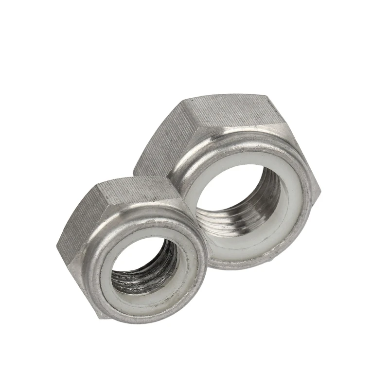 1pcs M3 M4 M5 M6 M8 M10 M12 M16 TA2 Pure Titanium Hex Nylon Insert Lock Nut Self-locking Nylock Locknut DIN985