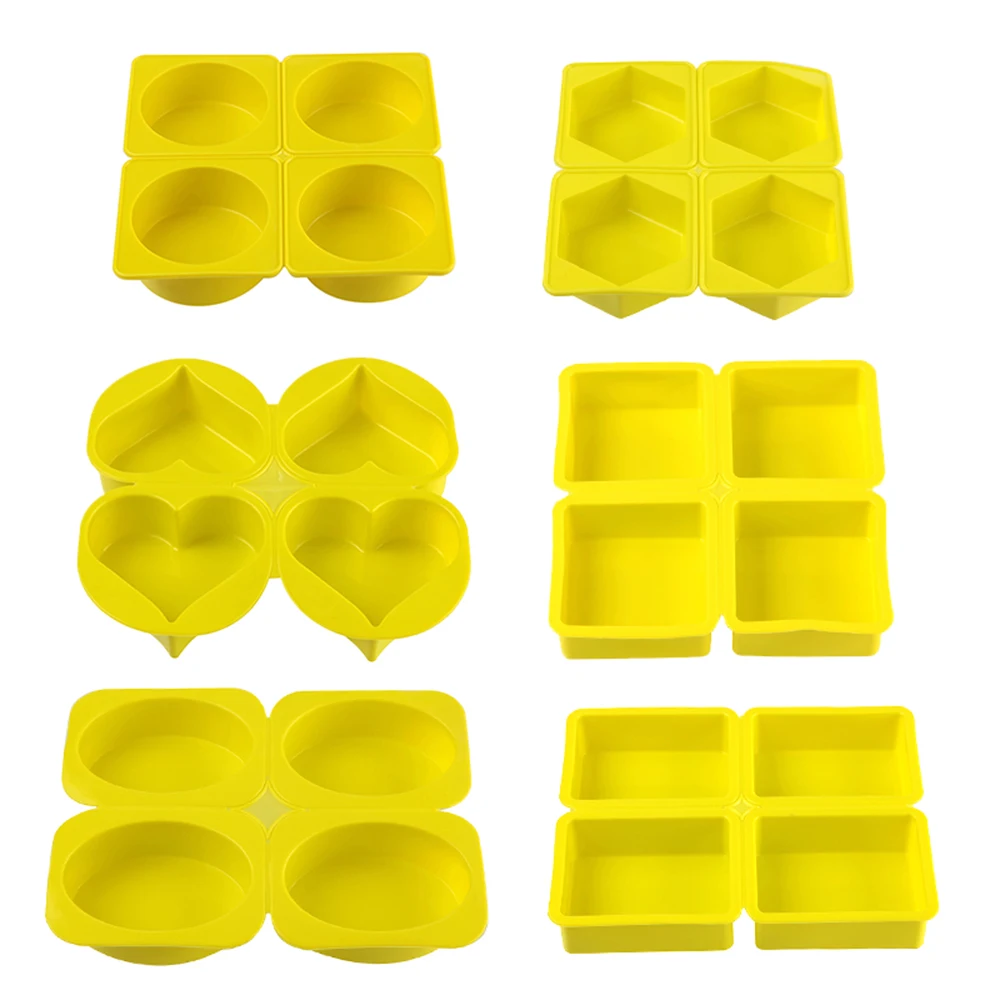 1PC Silicone Soap Mold Oval Square Heart Shaped Silicone Handmade Soap Mold Soap Making Tool Detachable Design