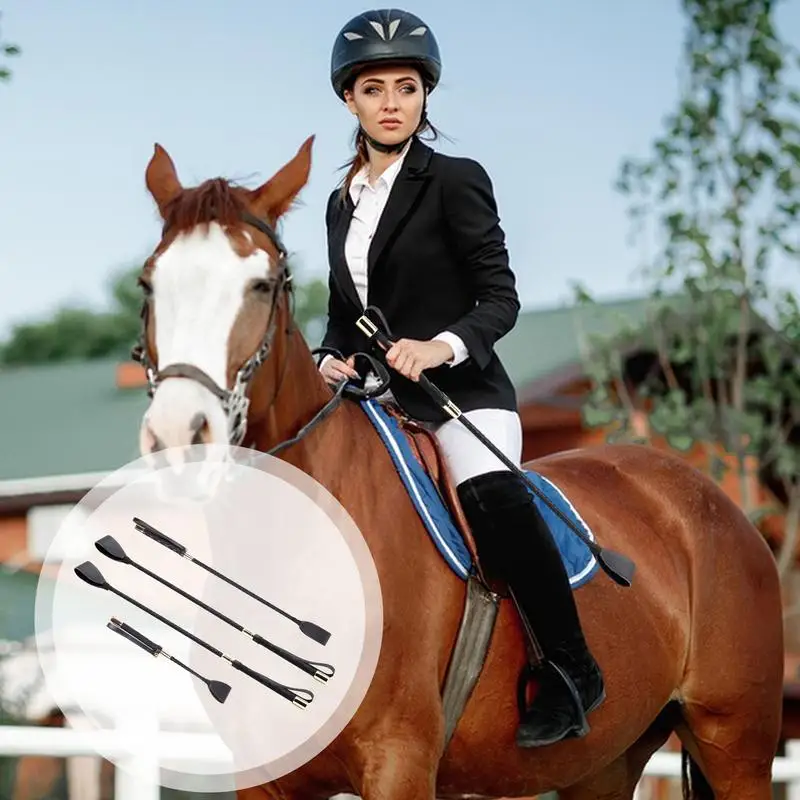 Chicote de cavalo de treinamento equestre Ponteiro antiderrapante leve, Ponteiro portátil, Adereços de desempenho de corrida, Couro PU