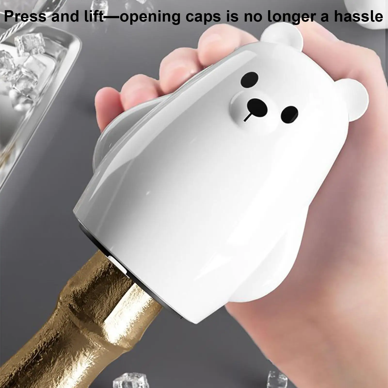 Polar Bear Beer Bottle Opener Press Down Bottle Opener Push Down Opener Beer Corkscrew Tool Wine Soda Cap Opener Kitchen Accesso