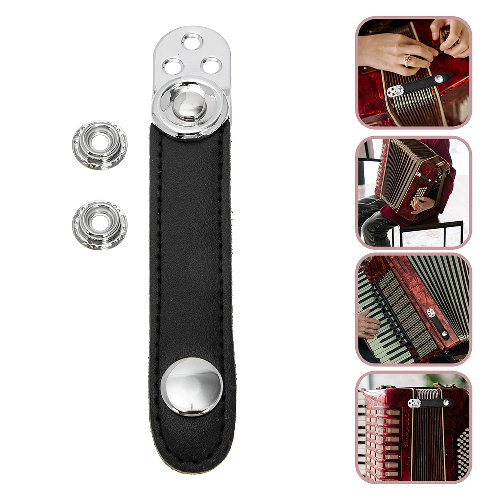 

2 Sets Accordion Straps Double Layer Universal Bellows Buckle Straps Replacement Durable Cowhide Steel Secure Connection Stable