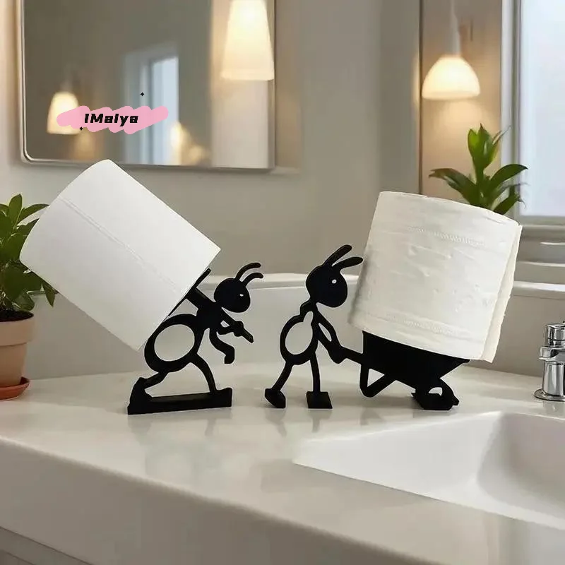 M-3D Printed Cute Simple Ant Tissue Holder Figurines Home Desktop Paper Bracket Decoration Creative Ornaments For Holiday Gift