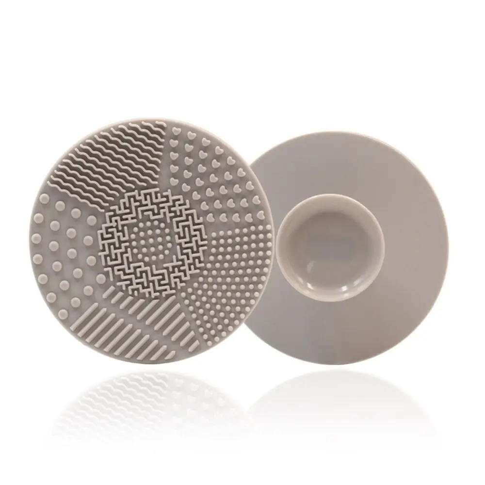 Almohadilla de limpieza de brochas de maquillaje de silicona, accesorios de limpieza de brochas, herramientas de limpieza de cosméticos, cepillo de lavado de belleza redondo, tablero de fregado