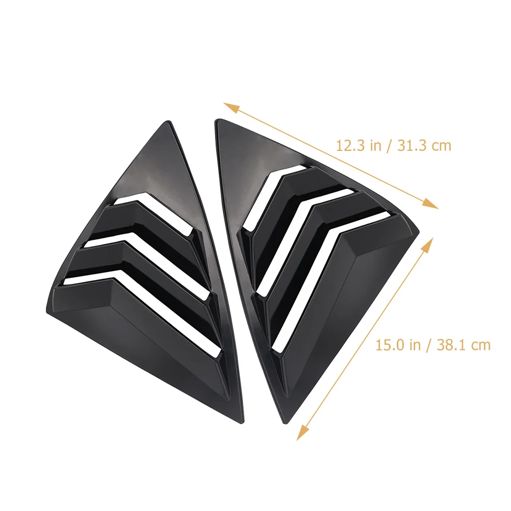 

1Pair Car Side Vent Decor Auto Modification Cool Design Rear Window Louvers ABS Material Easy Install Scratch Protection