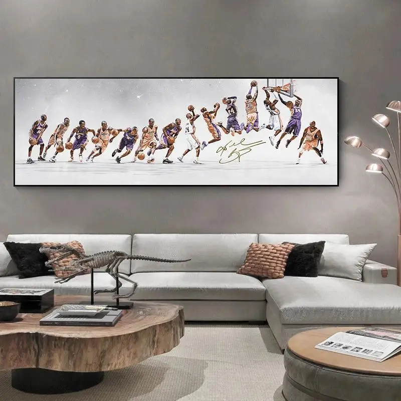 Modern Sports Athlete Poster  Basketball Star Wall Art Canvas Painting for Boys Room  Home Decor  Gift  Poster Prints Decor