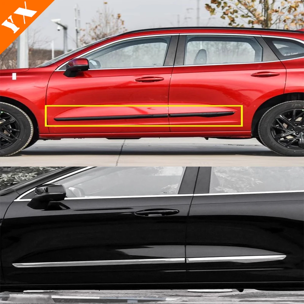 

For Great Wall Haval Jolion Accessories 2021-2024 Original Black Car Side Door Trim Car Body Cover Decor Protector Molding