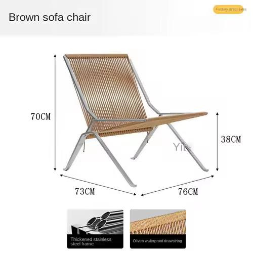 MOMO Bauhaus Single Lounge Chair Living Room Minimalist Rope Sofa Hotel Lounge Reception Chair Outdoor Woven Chair - Image 7