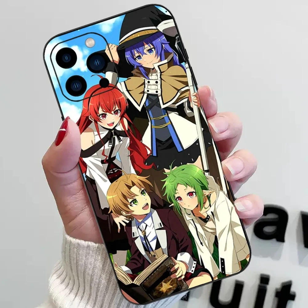 Bilibili Mushoku Tensei Phone Case For iPhone 15 14 13 12 11 Pro Max mini XS XR X 8 Plus SE Black Cover