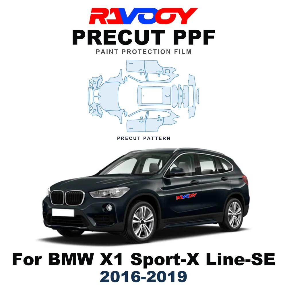 Precut PPF For BMW X1 Sport-X Line-SE 2016-2019 8.5mil TPU Paint Protection Film Hood Bonnet Bumper Headlight Self-Healing Roof