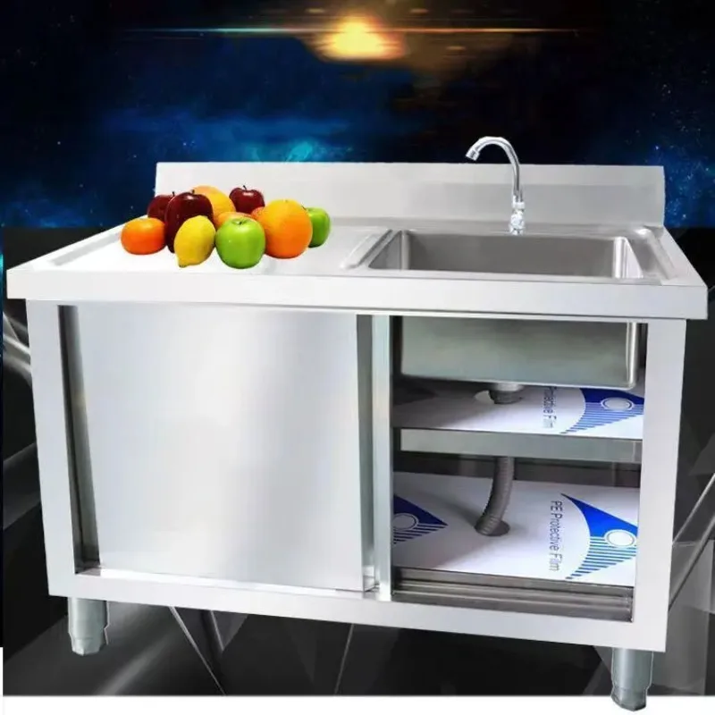 

Rust steel vegetable basin sink kitchen dishwashing integrated cabinet