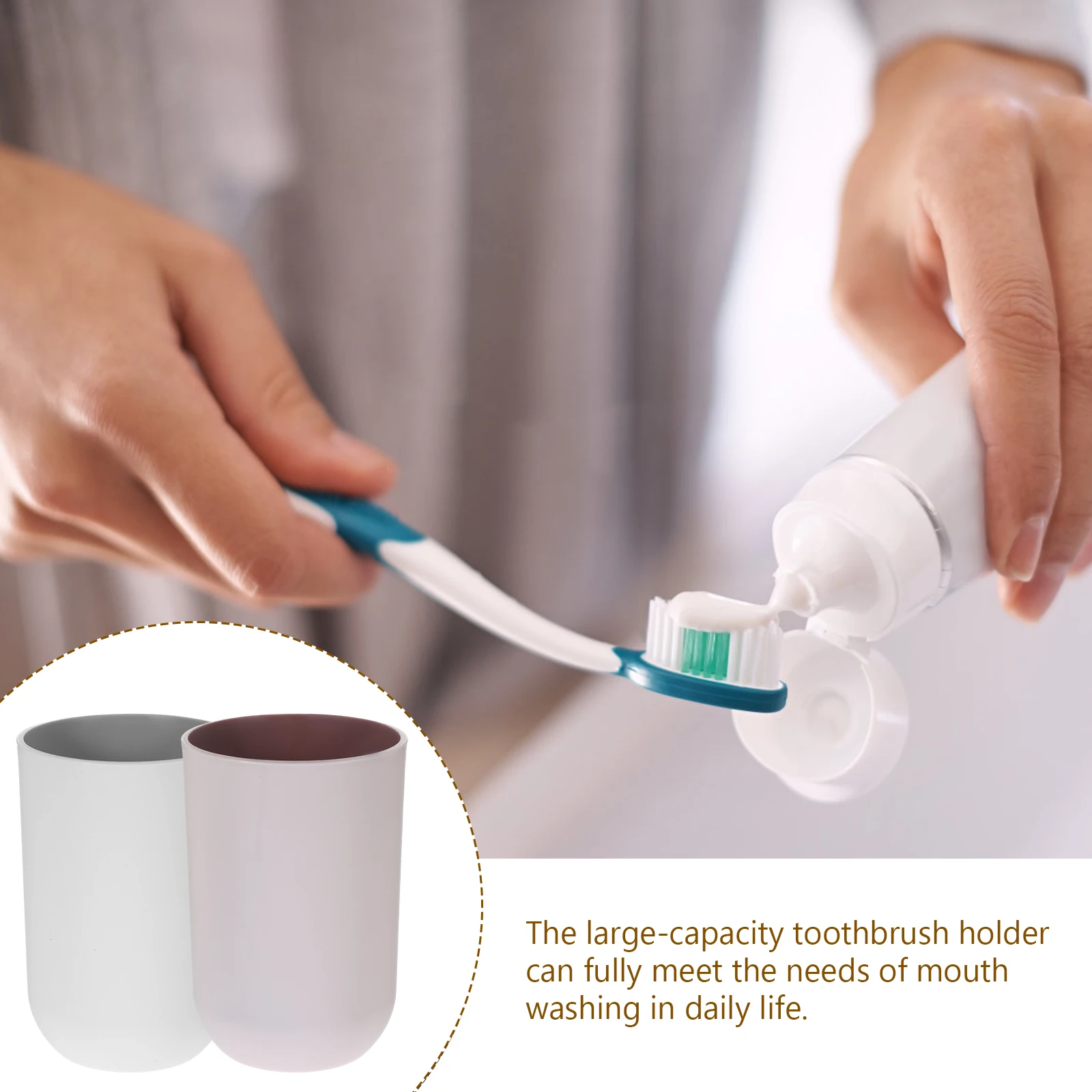 

2pcs Reusable Bathroom Tumbler Cups Toothbrush Holders Mouthwash Cups For Toothbrush Toothpaste Storage Travel Drinking Mugs