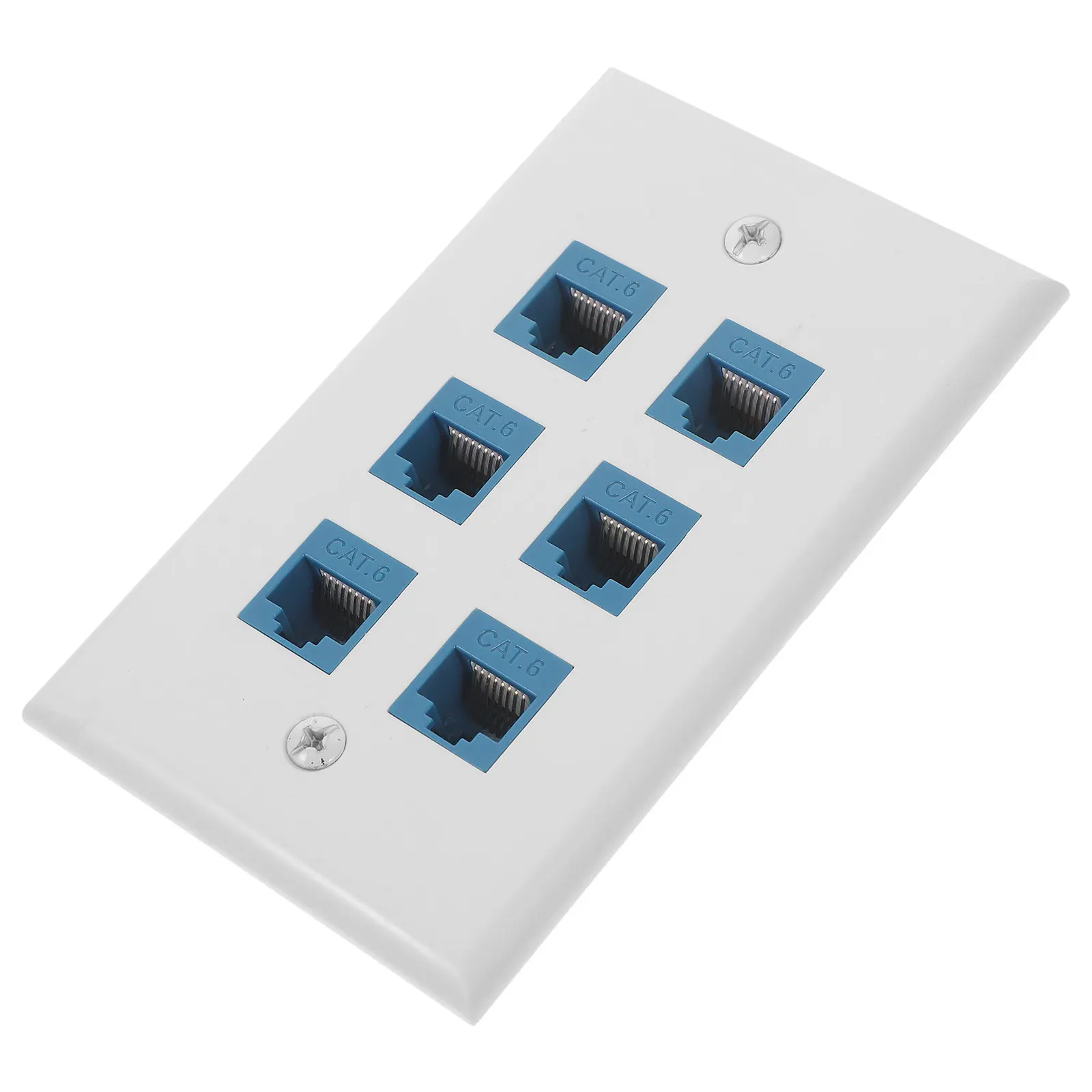 6-Port Ethernet Network Panel, Solder-Free Wall-Mounted RJ45 Patch Panel for Home Office Networking