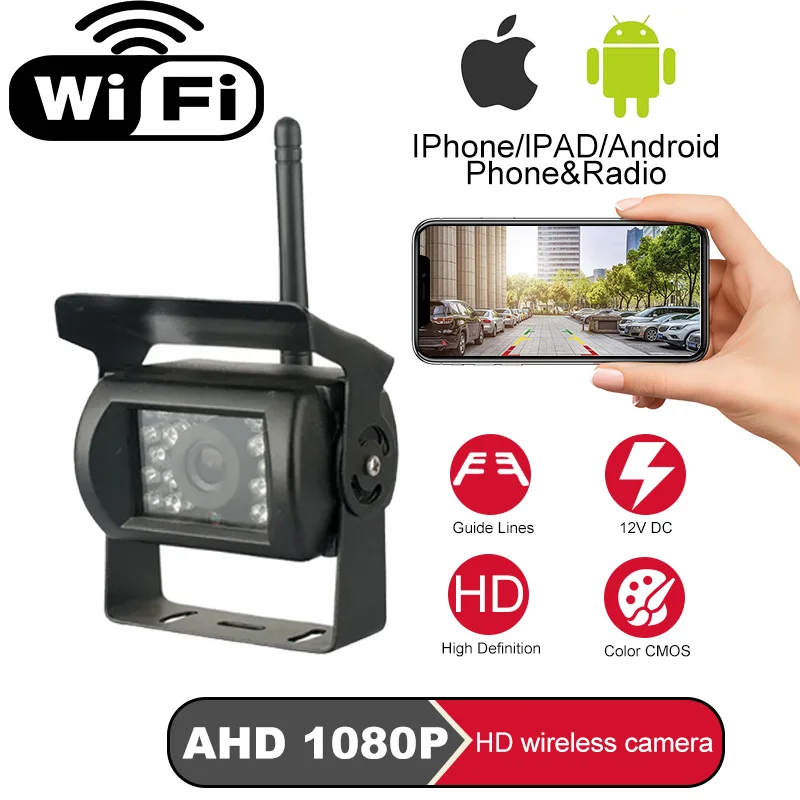 

Wireless Car Backup Camera | WiFi Connection for iOS/Android | Universal for Truck/RV/Trailer