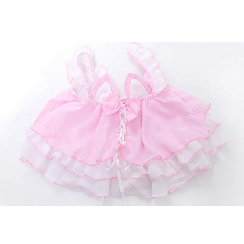 Anime Lolita Katten Meisje Meid Badpak Kostuum Leuke Roze Kat Oren Badmode Uniform Pool Party Cosplay