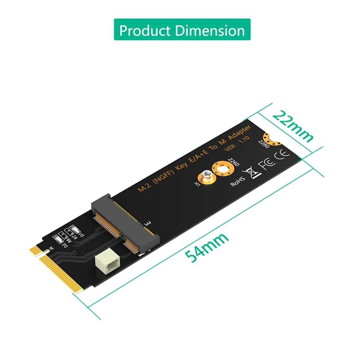 AT87-M.2 NGFF A + E Key WiFi/Bluetooth-карта адаптера M.2 Key M для Intel AX200/AX201/AX210