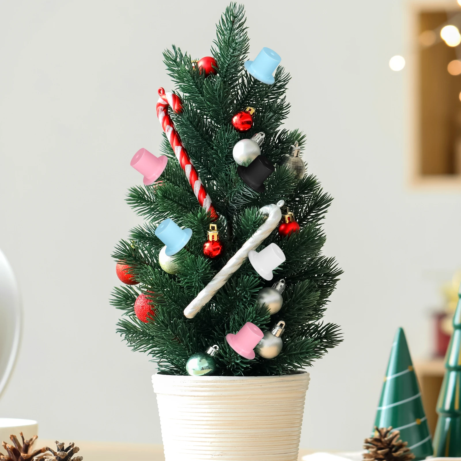 

100pcs Mini Hat Decor Plastic Mini Clown Cap For Diy Craft Party Supplies Kids School Projects Home Decoration Accessory