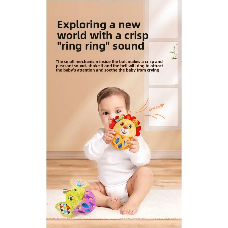 Boule à main animale, boule à trou de jouet pour bébé, balle souple en silicone pour formation à la perception tactile pour bébé